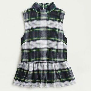 J Crew Peplum Highland Tartan Plaid Top XS - NWT